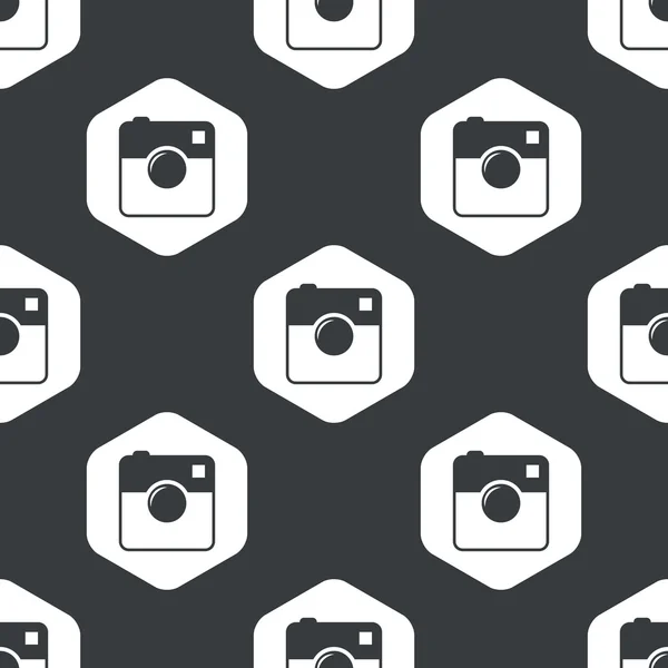 Padrão de câmera quadrada hexágono preto —  Vetores de Stock
