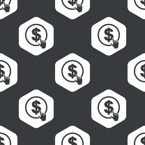 Black hexagon dollar click pattern — Stock Vector