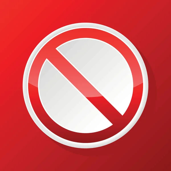 Icône rouge NO signe — Image vectorielle
