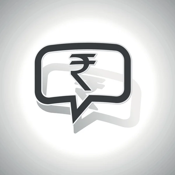 Icono de mensaje de rupia curva — Vector de stock