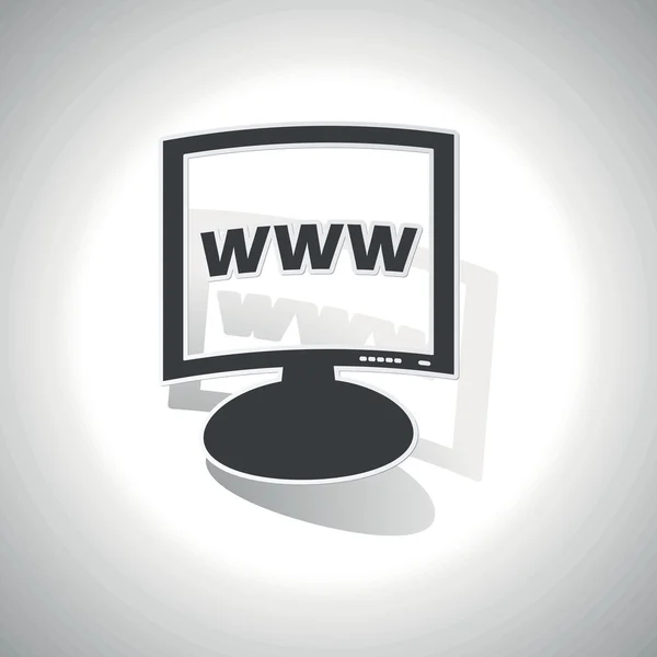 Icono curvado del monitor WWW — Vector de stock