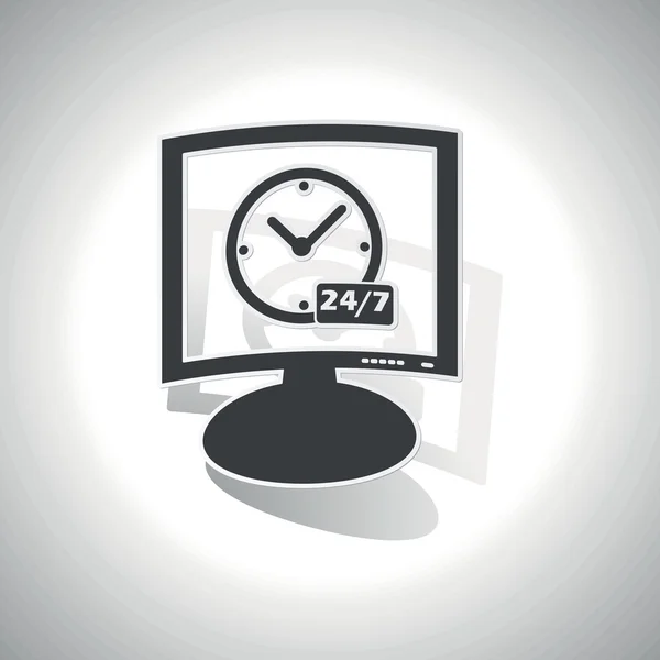 Icono de monitor diario curvado durante la noche — Vector de stock