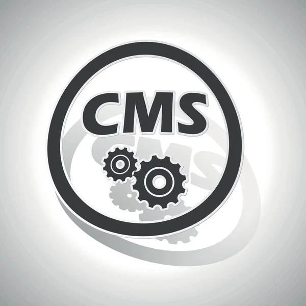 CMS instellingen ondertekenen sticker, gebogen — Stockvector
