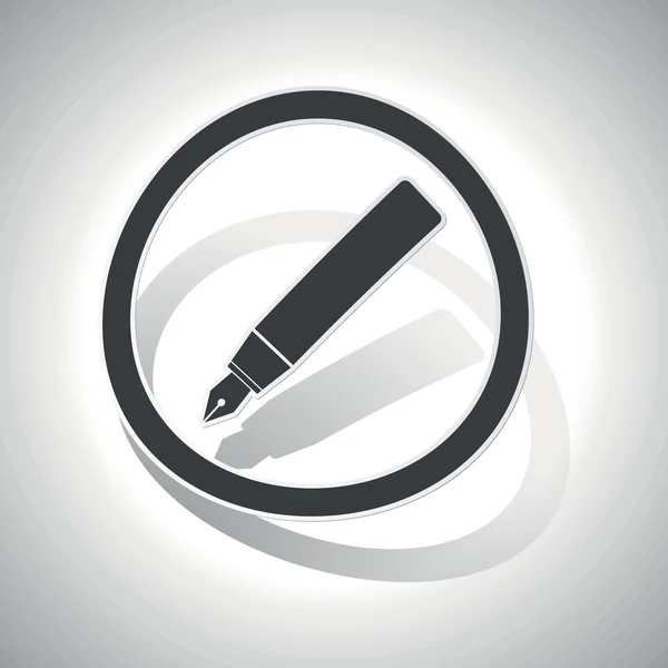 Autocollant stylo plume, courbé — Image vectorielle