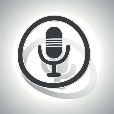 Mikrofon işareti etiket, kavisli