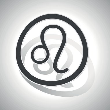 Leo işareti etiket, kavisli