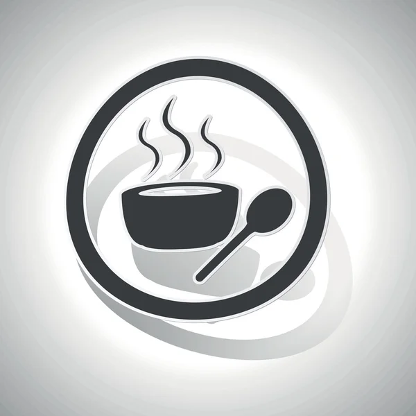 Ζεστή σούπα σημάδι αυτοκόλλητο, καμπύλο — Διανυσματικό Αρχείο