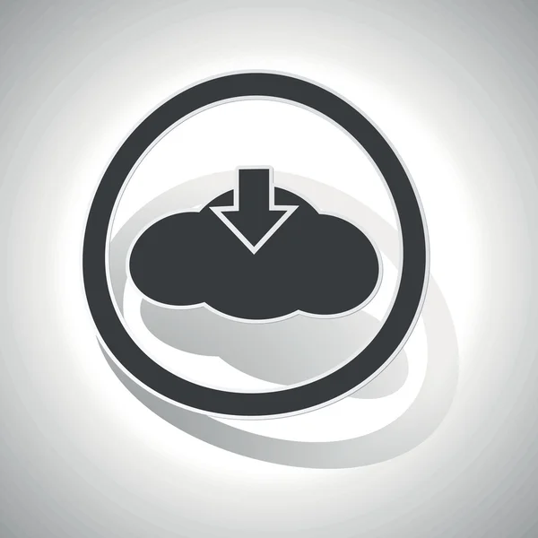 Cloud download merkki tarra, kaareva — vektorikuva
