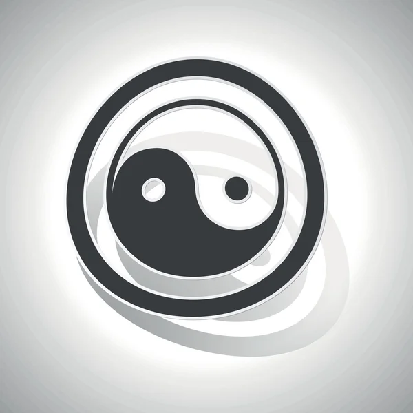 Ying yang işareti etiket, kavisli — Stok Vektör