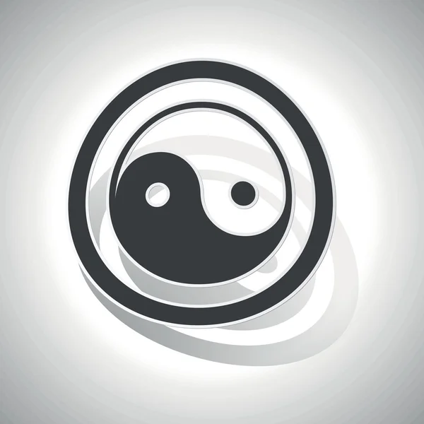 Ying yang sinal adesivo, curvo — Vetor de Stock