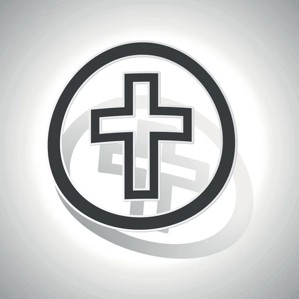 Pegatina de cruz cristiana, curvada — Vector de stock