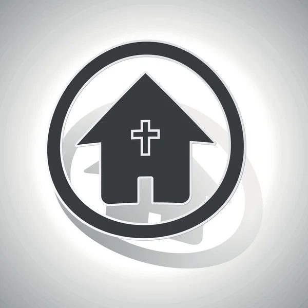 Casa cristiana signo pegatina, curvado — Archivo Imágenes Vectoriales