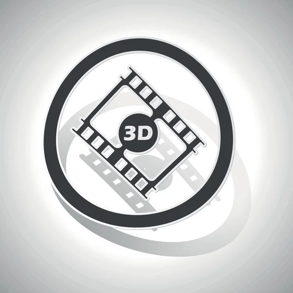 3D film tecken klistermärke, böjd — Stock vektor