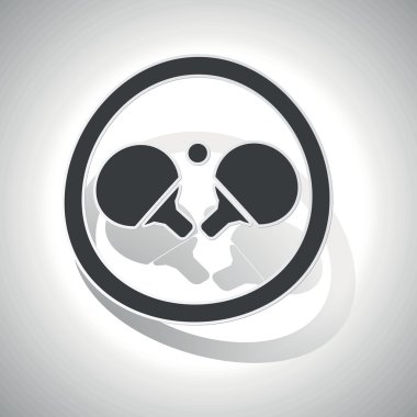 Masa Tenisi işareti etiket, kavisli