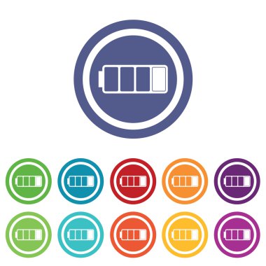 Set renkli düşük pil işaretleri