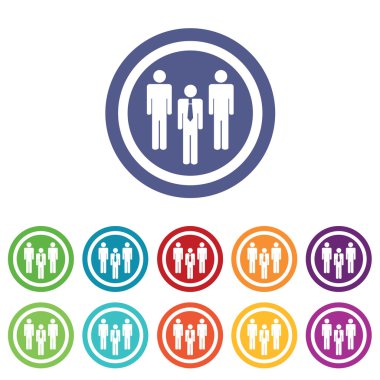 Set renkli çalışma grubu işaretleri