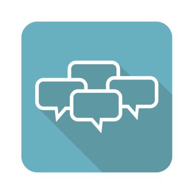 Sohbet konferans simgesi, kare