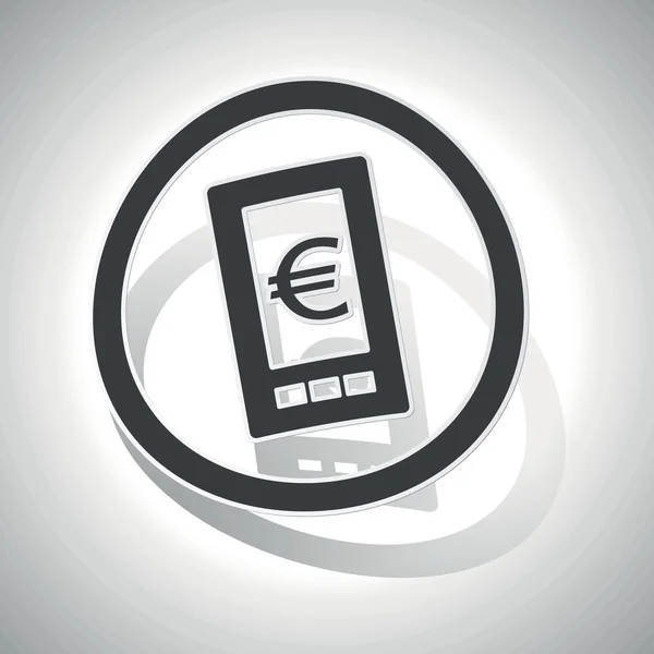 Euro ekranie znak naklejki, zakrzywione — Wektor stockowy
