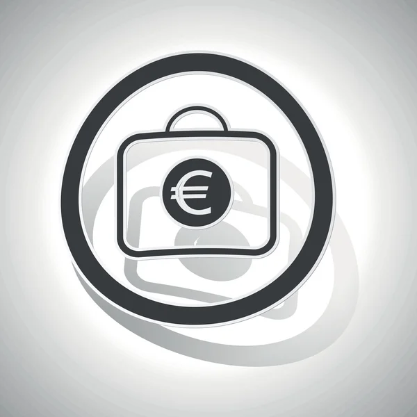 Euro zak teken sticker, gebogen — Stockvector