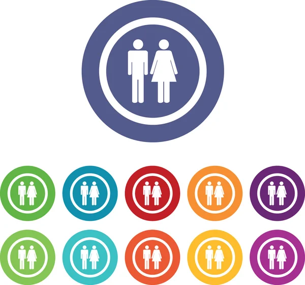 Adam kadın işaretleri set renkli