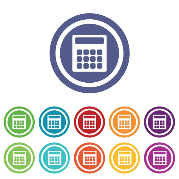 Set renkli hesap makinesi işaretleri