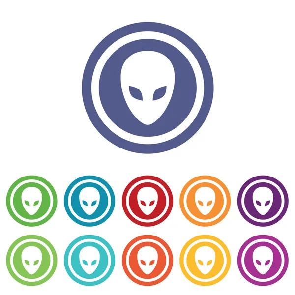 Alien signs colored set — Stock Vector