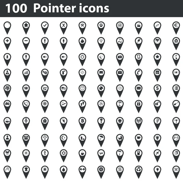 100 pointer icons set — Stock Vector