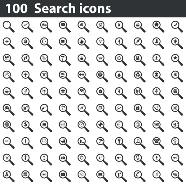 100 search icons set — Stock Vector