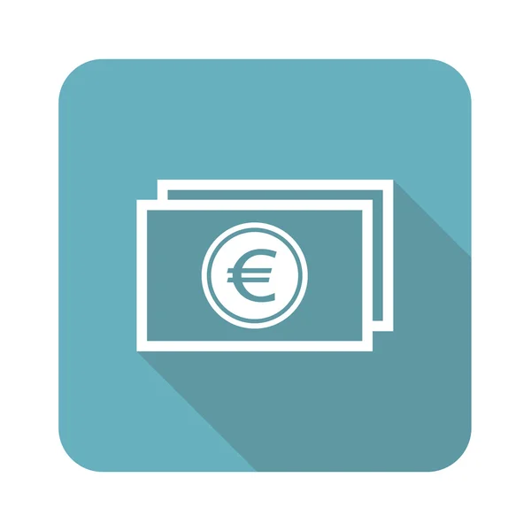 Icono del billete en euros, cuadrado — Archivo Imágenes Vectoriales