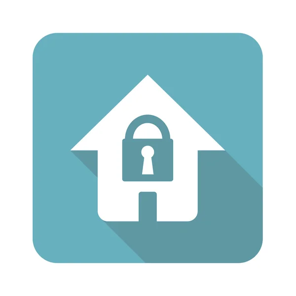 Locked house icon, square — Stock Vector