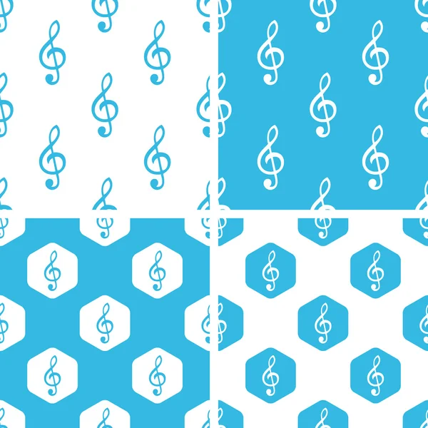 Treble clef patronen set — Stockvector