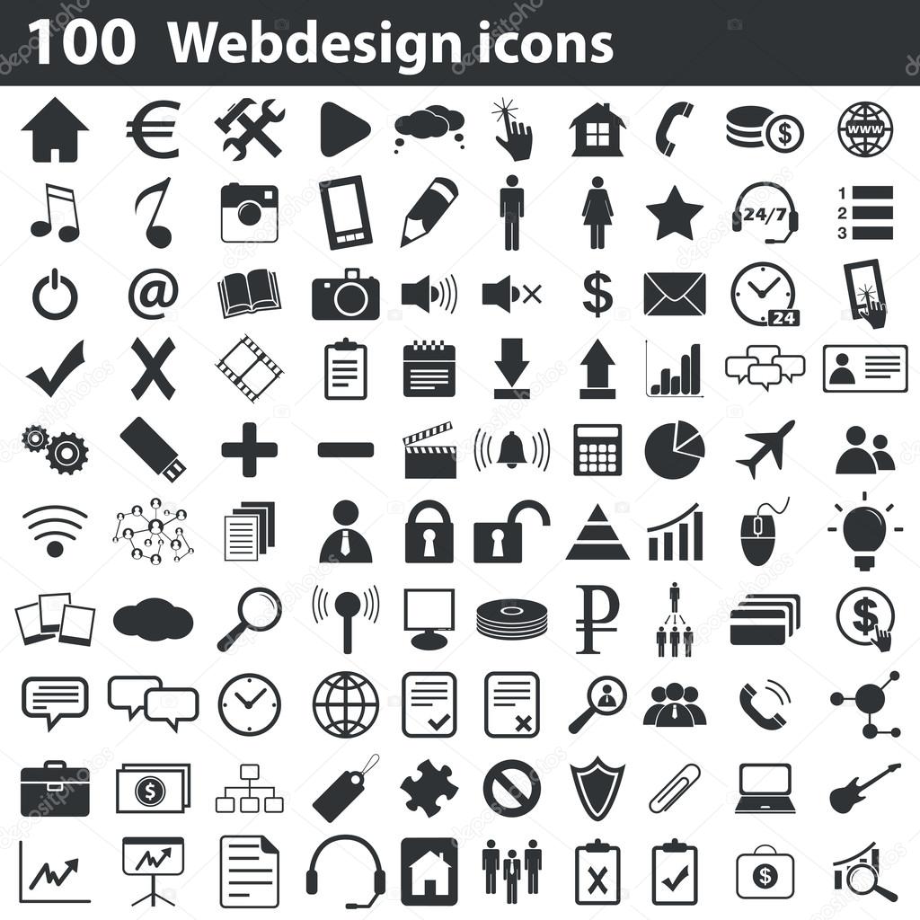 100 webdesign icons set