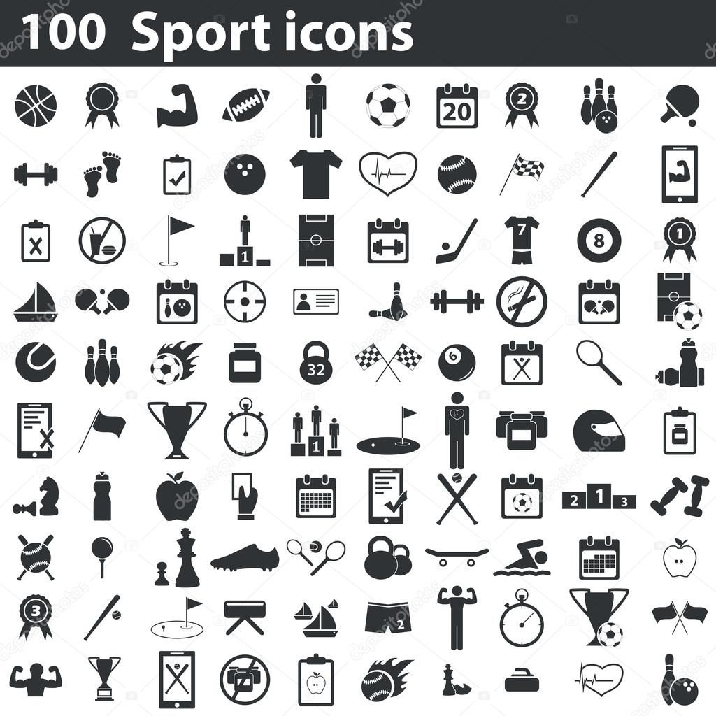 100 sport icons set