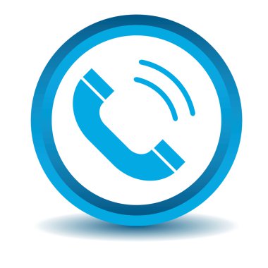 Calling icon, blue, 3D clipart