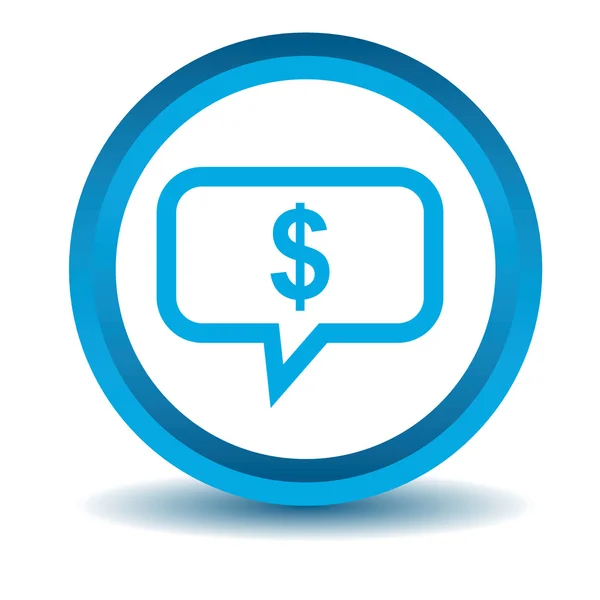 Dollar message icon, blue, 3D — Stock Vector