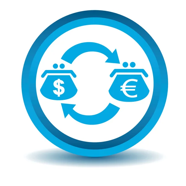 Dollar-euro icône du commerce, bleu, 3D — Image vectorielle
