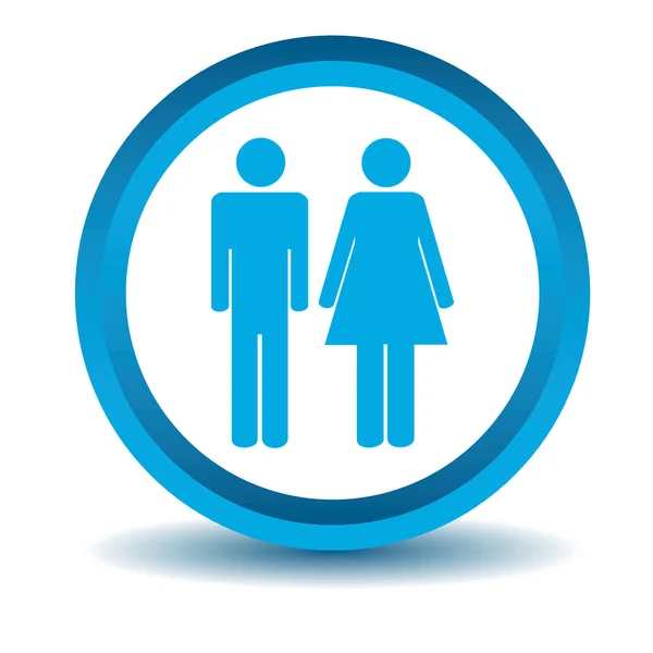 Man woman icon, blue, 3D — Stock Vector