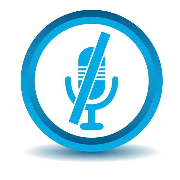 Muted microphone icon, blue, 3D — Stock Vector