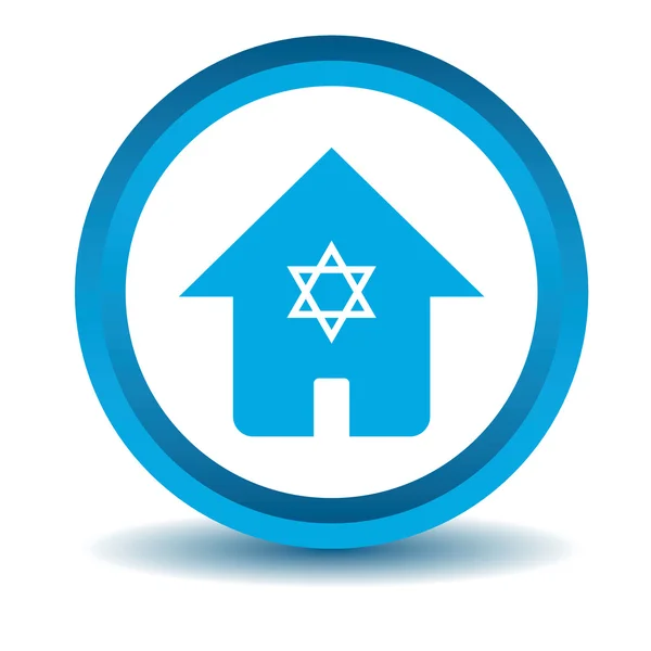 Jewish house icon, blue, 3D — Stock Vector