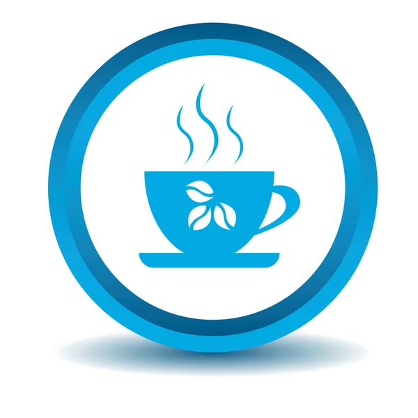 Icono de taza de café, azul, 3D — Vector de stock