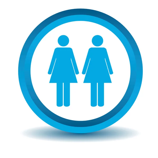 Ícone de duas mulheres, azul, 3D — Vetor de Stock