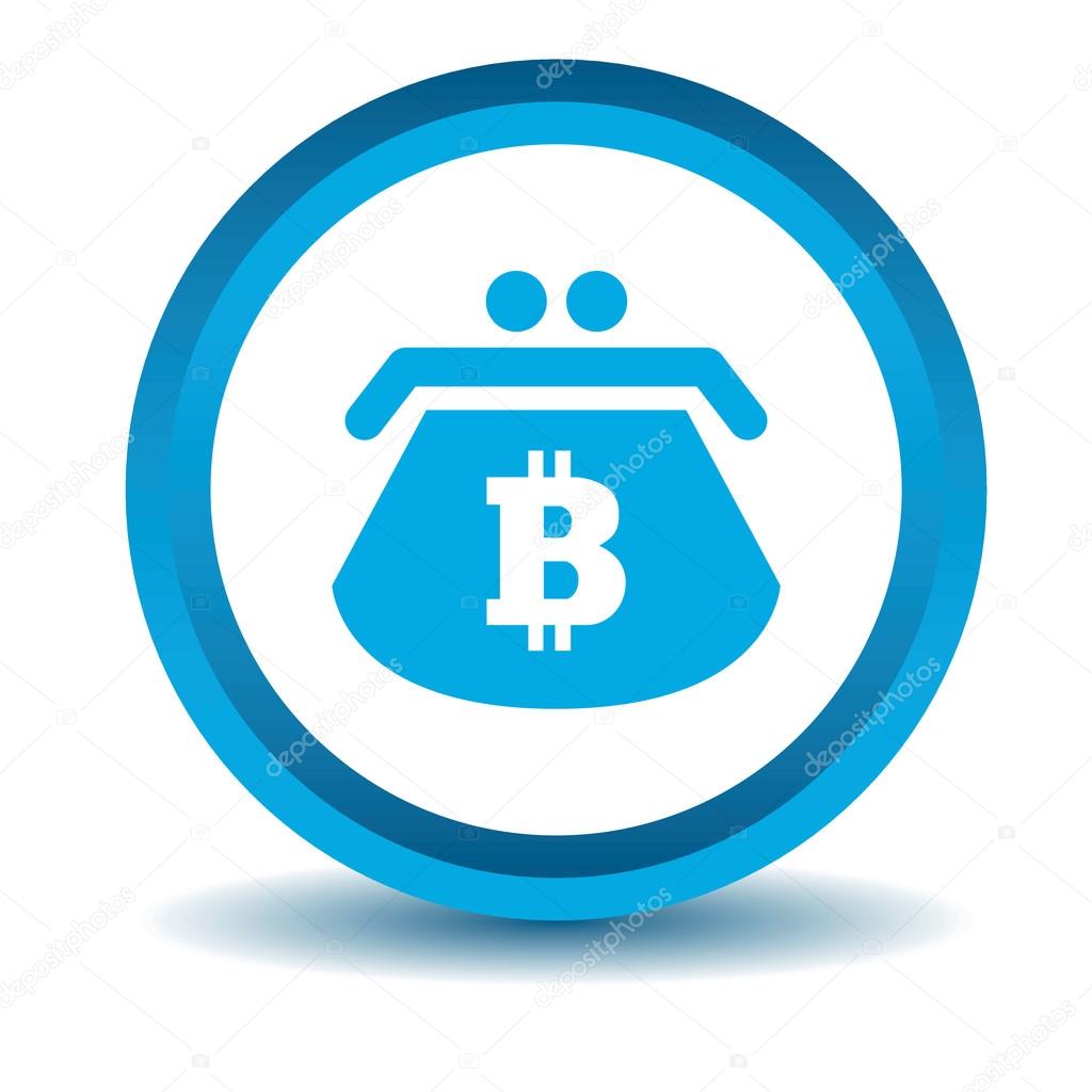 Bitcoin purse icon, blue, 3D — Stock Vector © ylivdesign #81705768