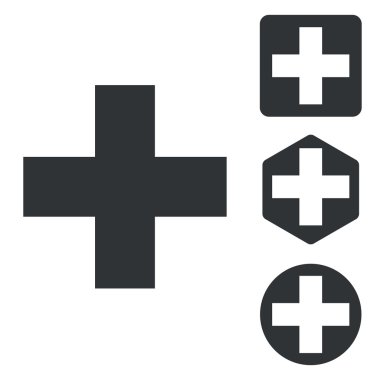 Artı Icon set, tek renkli