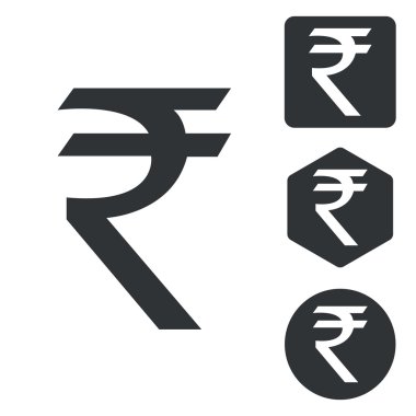 Hint Rupisi Icon set, tek renkli