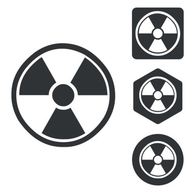 Radiohazard simge kümesi, tek renkli