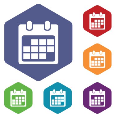Takvim sayfası simgesini, altıgen set