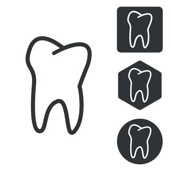 Conjunto de iconos de dientes, monocromo — Vector de stock