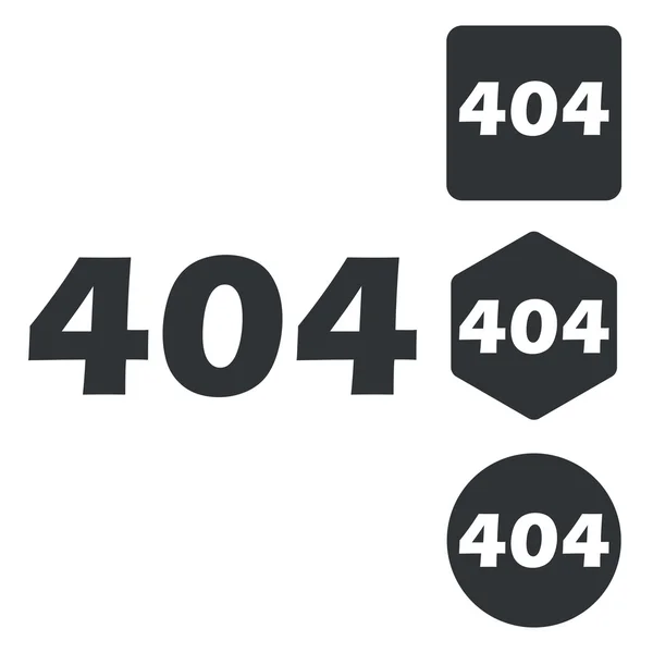 404 Icon set, tek renkli — Stok Vektör