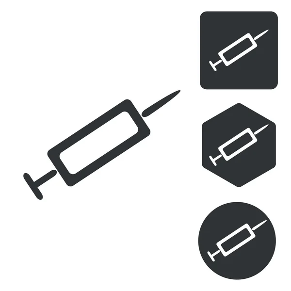 Conjunto de iconos de vacuna, monocromo — Vector de stock