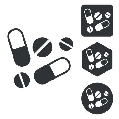 Tıp Icon set, tek renkli